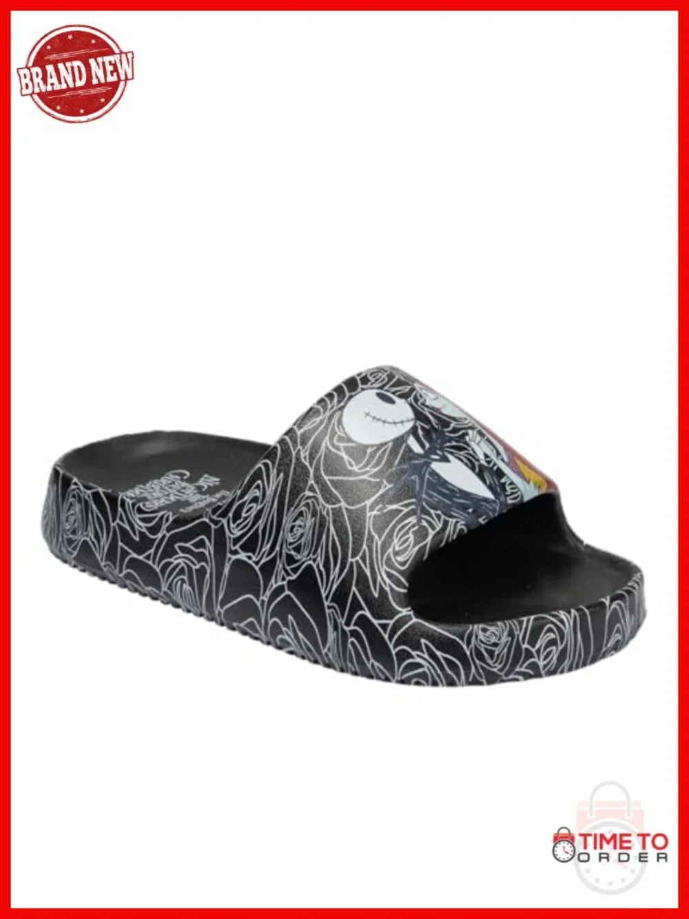 Jack Skellington Sally Rose Print Pool Slides Sandals EVA Quick-Dry Open Toe